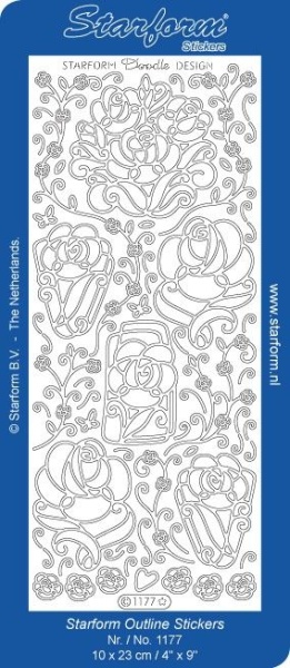 Starform stickervel zilver bloemen 1177 (Locatie: T042 )