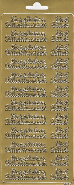 Sticker goud herzlichen glückwunsch 3610 (Locatie: H266 )