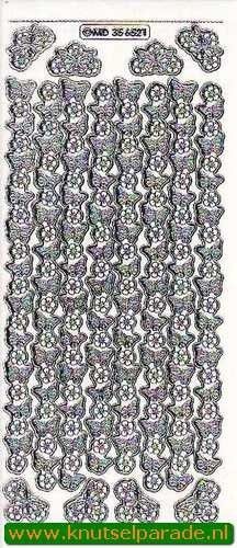 Stickervel transparant zilver randjes MD356521 (Locatie: R054 )