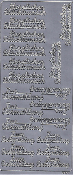 Stickervel zum geburtstag zilver 3611 (Locatie: D51 )