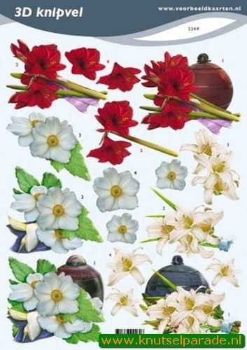 Voorbeeldkaarten knipvel bloemen 2269 (Locatie: 5550)