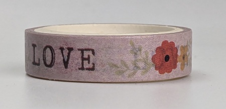 Washi tape Love, 3m lang, 10mm breed
