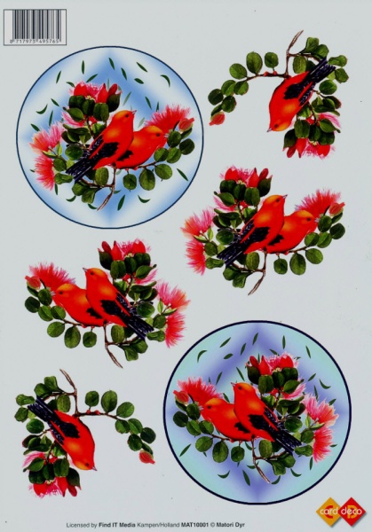 Card Deco knipvel vogels MAT10001 (Locatie: 2570)