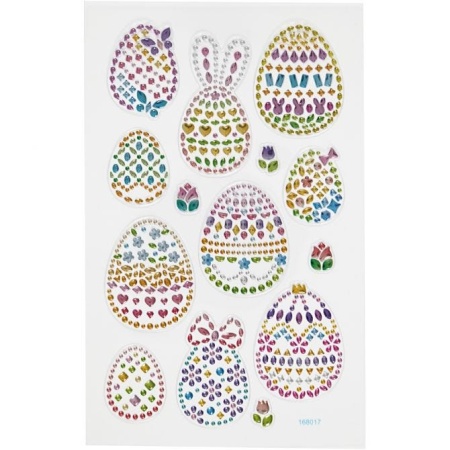 Diamond stickers, vel 10x15,5 cm, paaseieren, 284036 (Locatie: 4822)