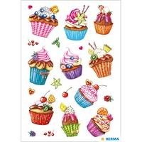 Herma stickers cupcakes glitter 2 vel 3387 (Locatie: U176)