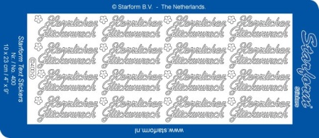 Starform sticker zilver Herzlichen Glückwunsch 400 (Locatie: F166)