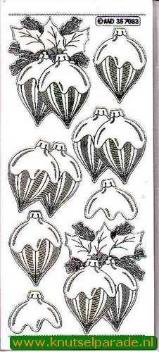 Stickervel transparant zilver kerst MD357083 (Locatie: ZZ007 )