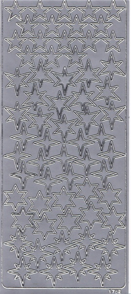 Stickervel zilver sterren 1782 (Locatie: T074)