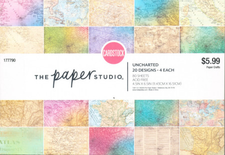 The Paper Studio cardstock Landkaarten 80 sheets 177790