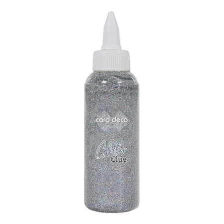 Card Deco glitterlijm zilver 120 ml. CDEGG003