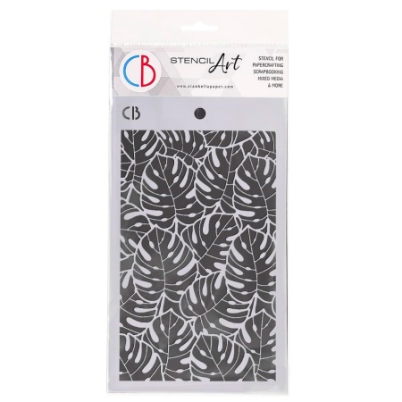 Ciao Bella Texture Stencil, 12.5cm x 20cm, Tropical Leaves, MS071 (Locatie: 1138)
