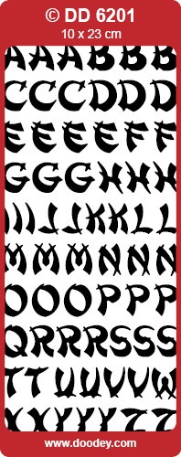 Doodey sticker zilver letters DD6201 (Locatie: B270)