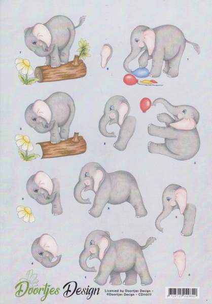 Doortjes Design knipvel olifant CDD11077 (Locatie: 1128)