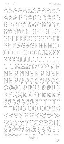 Find It stickervel glanzend zilver letters CD3045 (Locatie: nn102)