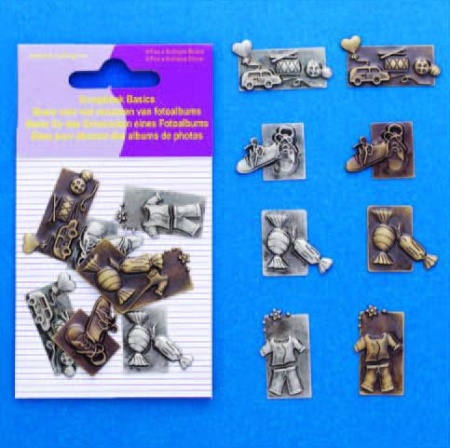 Hobby & Crafting Fun scrapbook bedels kinderen 8 stuks 11810-4007 (Locatie: K3)