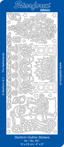 Starform sticker zilver kerst 951 (Locatie: ZZ160)