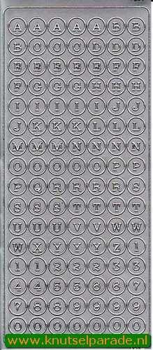 Stickervel alfabet zilver 1904 (Locatie: U259 )