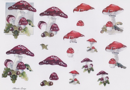 Wekabo knipvel paddestoelen rood nr 582 (Locatie: 2605)