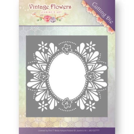 Jeanine's Art snijmal Floral Oval JAD10032 (Locatie: n08)