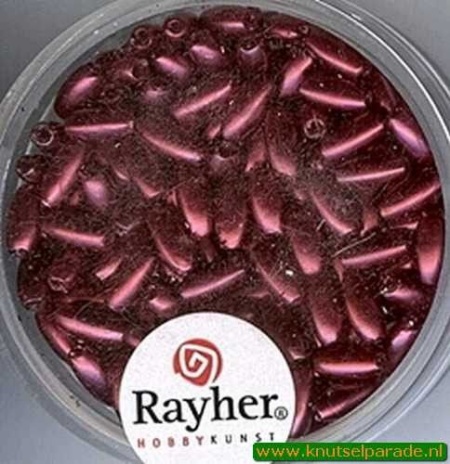 Rayher kralen wachsoliven d.rood 6x3 mm nr. 16 474 18 (Locatie: 3RL6 )