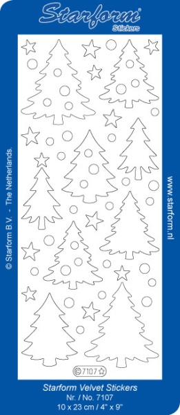 Starform sticker kerstbomen velvet rood 7107 (Locatie: C303)