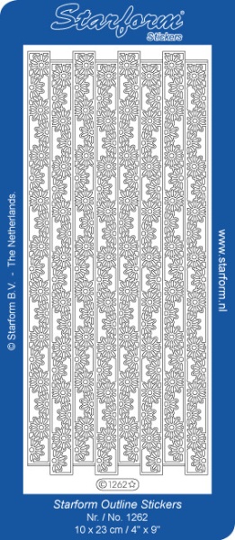 Starform sticker randje margrieten zilver 1262 (Locatie: A253)