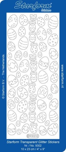 Starform sticker transparant glitter zilver 9302 (Locatie: ZZ136 )
