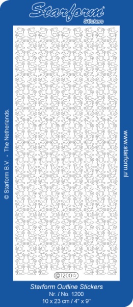Starform stickervel randjes goud kopjes 1200 (Locatie: F088 )