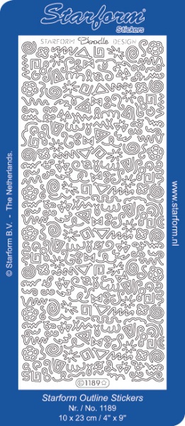 Starform stickervel versiering zilver 1189 (Locatie: H193)