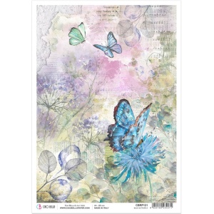 Ciao Bella Rice Paper A4, Blue Butterfly, CBRP121 (Locatie: 1553)