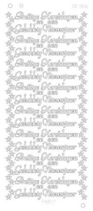Find It stickervel glanzend zilver prettige kerstdagen CD3016 (Locatie: e004)