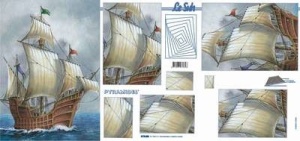 Le Suh pyramide 3D schilderij zeilschip in A4 formaat 4178006 (Locatie: 2792)