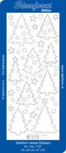 Starform sticker kerstbomen velvet blauw 7107 (Locatie: C302)