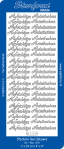 Starform sticker zilver Aufrichtige Anteilnahme 419 (Locatie: L108)