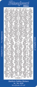 Starform stickervel kerst rand zilver 8508 (Locatie: H187)