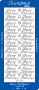 Starform stickervel verjaardag zilver 300 (Locatie: g157)