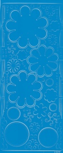 Stickervel blauw bloemen 0400 (Locatie: S107 )