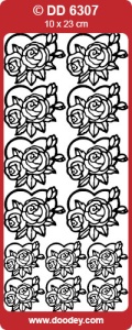 Stickervel bloemen zilver DD6307 (Locatie: B086)