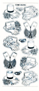 Stickervel huwelijk transparant zilver MD356426 (Locatie: A024)