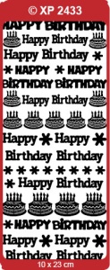 Stickervel verjaardag Happy Birthday blauw holografisch XP2433 (Locatie: F023)