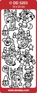 Stickervel zilver clowns DD5203 (Locatie: B249)