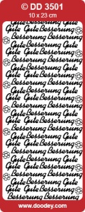 Stickervel zilver Gute Besserung DD3501 (Locatie: A036)