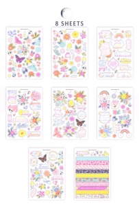 The Paper Studio Bright Floral Stickerboek 8 vel (Locatie: 0526)