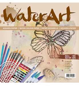 Aquarelpapier 12 vellen 30,5x 30,5 cm 185 grs. 1078