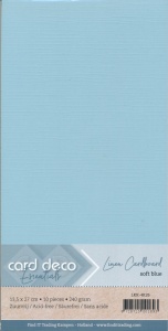 Card Deco linnen karton 13.5 x 27 cm zacht blauw, 10 stuks