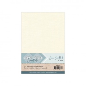 Card Deco linnen karton A5 off white, 10 vel LKK-A532