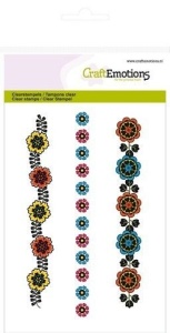 CraftEmotions clearstamps A6 - bloemenrand Folklore 130501/1031 (Locatie: NN008)