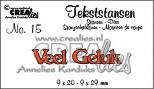 Crealies tekststans "Veel geluk" CLTS15 (Locatie: C385)