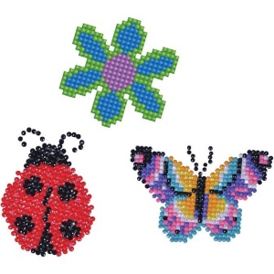 Diamond Dotz stickers, lieveheersbeestje bloem en vlinder, 18x10cm