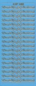 Doodey stickervel hartelijk gefeliciteerd lichtblauw XP1402 (Locatie: T145)